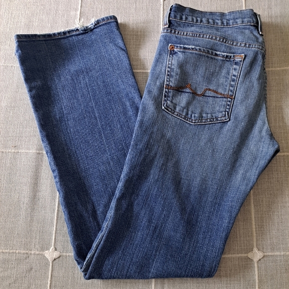 7 For All Mankind Blue Boot Cut Jeans - Picture 1 of 10